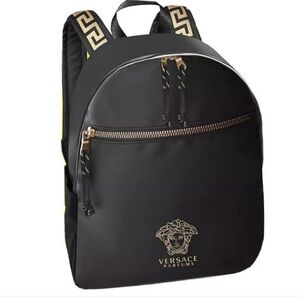 Versace Parfums stylish Black and Gold Backpack